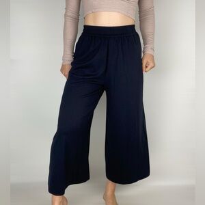 COS‎ Milano Knit Culottes High Rise Wide Leg Pants Navy